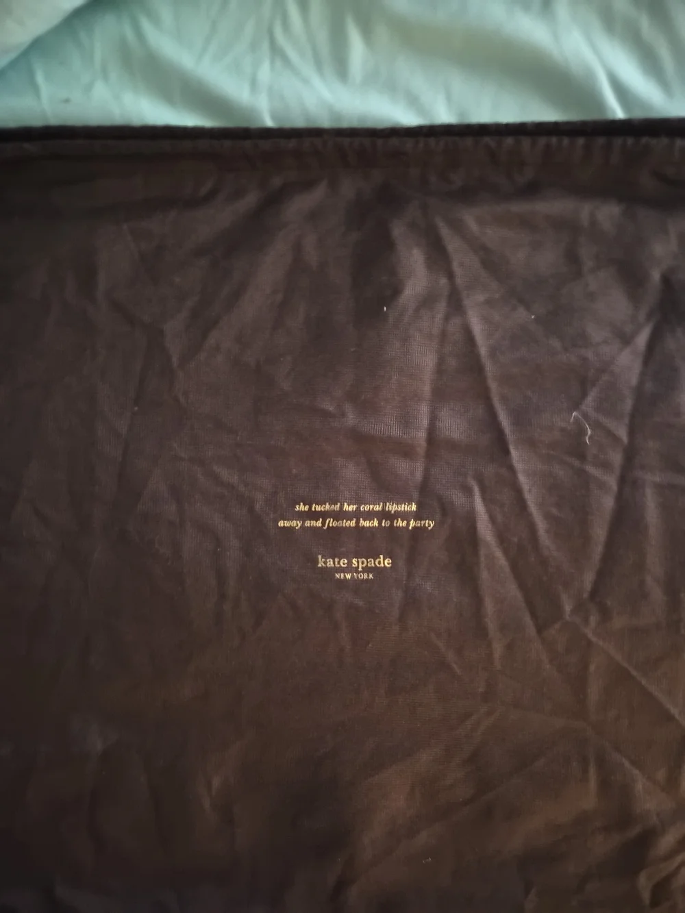 Authentic Kate Spade New York Brown Fabric Dust Bag with Quote – XL (27